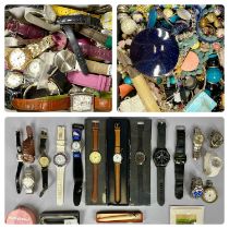 LARGE GROUP OF COSTUME JEWELLERY & FASHION WRISTWATCHES Provenance: deceased estate Gwynedd