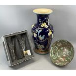 MIXED CERAMICS/GLASSWARE including Chinese Famille rose bowl, profusely decorated with figures and