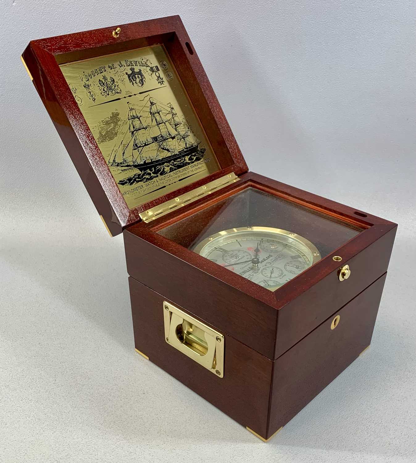 SEVILLS SEALORD FLAGSHIP SHIPS BELL CLOCK, with barometer, thermometer, hygrometer and tide guide, - Image 3 of 5