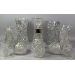GROUP OF GOOD QUALITY CUT GLASSWARE including circular decanters and stoppers a pair, 31cms (h),