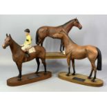 THREE BESWICK RACEHORSE MODELS, Red Rum, Nijinsky and Arkle with Pat Taafe Up, all matt