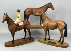 THREE BESWICK RACEHORSE MODELS, Red Rum, Nijinsky and Arkle with Pat Taafe Up, all matt