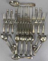 MIXED GROUP OF SILVER & WHITE METAL CUTLERY, Georgian onwards, various assay marks including