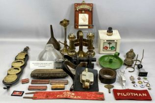 RAILWAY ASSOCIATED ANTIQUES / COLLECTABLES including vintage carriage lamps, one gas example with