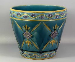 MINTON'S LIMITED SECESSIONIST JARDINIERE, late 19th/early 20th century, tapering circular body,