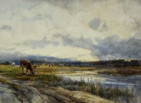 ROBERT WILLIAM ARTHUR ROUSE (British 1883-1927) watercolour - landscape with cattle, signed lower