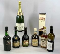 AMENDED DESCRIPTION - EIGHT MIXED BOTTLES SPIRITS & WINES including Magnum Labelled - Bollinger