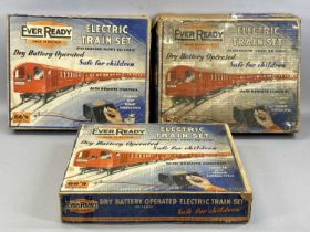 THREE BOXED EVER READY ELECTRIC TRAIN SETS, 00 gauge, containing three carriage London Transport no.