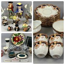 GROUP OF MIXED CERAMICS (19th century & later) including a Staffordshire Toby jug "Hearty Good