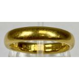 22CT GOLD WEDDING BAND, Birmingham 1920, size N, 6.7gms Provenance: private collection Conwy
