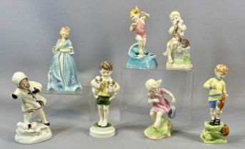 SEVEN ROYAL WORCESTER FIGURES modelled by F. G. Doughty, Sweet Anne 3630, All Mine 3519, June