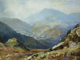 SAM TOWERS RCA (British 1862 - 1943) watercolour - entitled "Moel Siabod on the Lledr Valley",