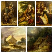 VARIOUS ARTISTS (19th century & later) oils - landscapes and portraits, unsigned, 21 x 15.5cms the