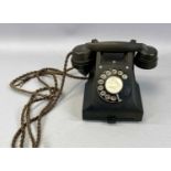 VINTAGE BAKELITE CASED GPO DESK TELEPHONE, rotary dial Provenance: private collection Conwy