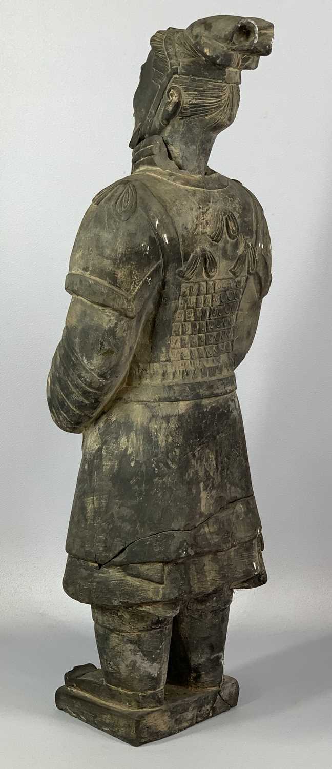 CHINESE TERRACOTTA SOLDIER with removable head, 58cms (h) Provenance: private collection Gwynedd - Image 3 of 4