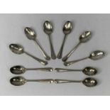 TWO SETS OF SILVER RAT-TAIL TEASPOONS, six Sheffield 1921, Atkin Brothers and four Sheffield 1928,