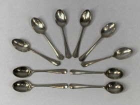 TWO SETS OF SILVER RAT-TAIL TEASPOONS, six Sheffield 1921, Atkin Brothers and four Sheffield 1928,