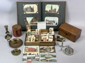 MIXED GROUP OF ITEMS including an album of antique and vintage postcards, approx. 300, vintage