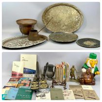 GROUP OF MIXED COLLECTABLES including large oval Indian brass plaques, collection of vintage vehicle
