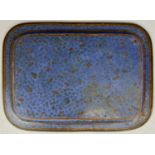 19TH CENTURY CHINESE CLOISONNE TRAY, rectangular with rounded corners, decorated with flowering