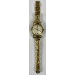 OMEGA GENEVE GOLD PLATED LADY'S WRISTWATCH, circular silver dial with baton hour markers, manual