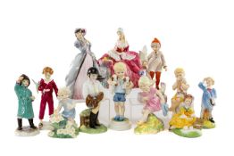 GROUP OF ROYAL WORCESTER CHILD FIGURES BY DOUGHTY including, 'November' 3418, 'May' 3455, 'February'