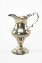 GEORGE III SILVER CREAM JUG, Hester Bateman, London 1781, engraved monogram and date '1783', 73.