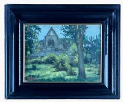 ‡ WELSH SCHOOL oil on canvas - inscribed verso, 'A Sketch Made in the Wye Valley at Tintern