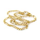 9CT GOLD FLAT CURB LINK NECKLACE, 65.5cms long, 42.9gms, in Albemarle & Bond Ltd jewellery box