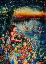 ‡ KERRY DARLINGTON limited edition (artists proof #23) unique resin print - entitled 'Peter Pan in