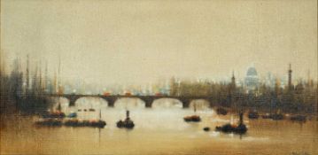 ANTHONY ROBERT KLITZ (1917-2000) large oil on canvas - 'London Bridge', 49 x 100cms Provenance:
