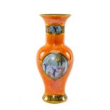 CARLTON WARE 'MOONLIGHT CAMEO BUBBLES' LUSTRE VASE, pattern 2946, baluster form with trumpet neck,