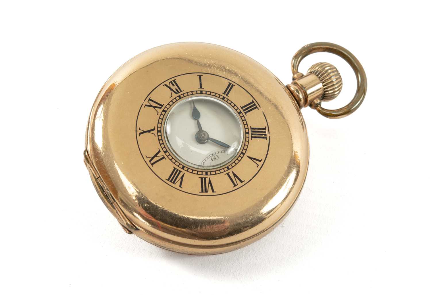 ZENITH GOLD PLATED HALF-HUNTER POCKET WATCH, three-quarter plate signed lever movement no. - Image 2 of 2