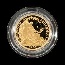 ELIZABETH II BRITANNIA GOLD PROOF TWENTY-FIVE POUNDS, 2007, 1/4oz fine gold, encapsulated, 7.8g