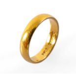 22CT GOLD WEDDING BAND, 3.8gms Provenance: private collection Cardiff Comments: wear overall,