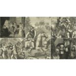 FIVE VARIOUS ENGRAVINGS, later impressions, including three depicting scenes from Don Quixote,