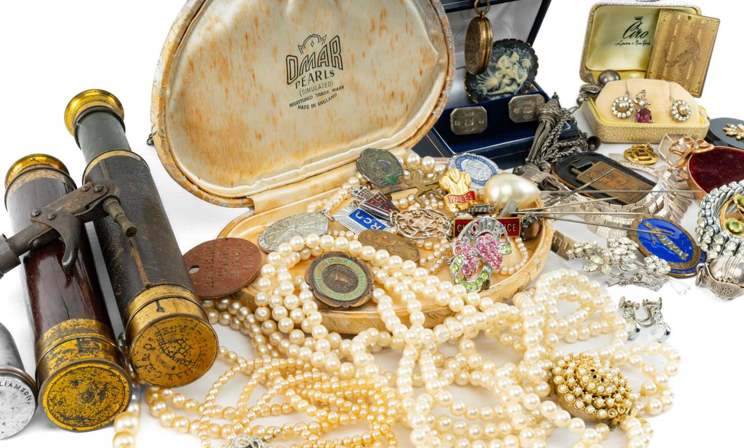 ASSORTED JEWELLERY & COLLECTABLES including cased simulated pearls, silver set jewellery, silver - Image 2 of 2