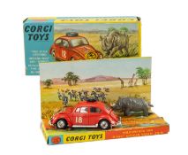 BOXED CORGI TOYS VOLKSWAGEN 1200 IN EAST AFRICAN SAFARI TRIM No 256, with rhinoceros Provenance: