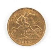 EDWARD VII GOLD HALF SOVEREIGN, 1907, 4g Provenance: private collection Cardiff