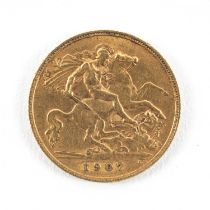 EDWARD VII GOLD HALF SOVEREIGN, 1907, 4g Provenance: private collection Cardiff