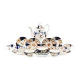 GAUDY WELSH TEAWARE comprising, one teapot 21cms (h), seven teacups over two patterns, nine