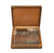 LATE 19TH C. FRENCH SILVER CASED FLATWARE, Adolphe Boulenger, being a set of twelve double-struck