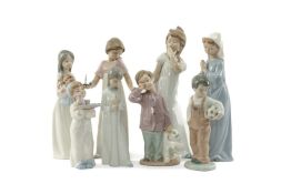 COLLECTION OF NAO FIGURINES including, Wanna Play 1068, To Light the Way 1155, Girl Yawning 230,