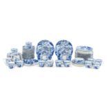 ROYAL CROWN DERBY 'BLUE MIKADO' CHINA PART TEA SET comprising, twelve tea cups, twenty-four saucers,