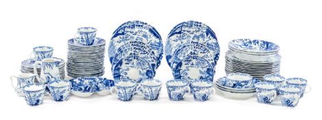 ROYAL CROWN DERBY 'BLUE MIKADO' CHINA PART TEA SET comprising, twelve tea cups, twenty-four saucers,