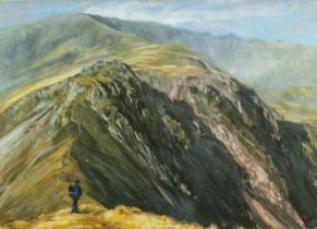 ALED PRICHARD-JONES mixed media - 'Craig Yr Ysfa', signed, 53 x 74cms Provenance: private collection