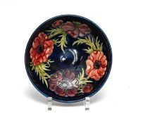 MOORCROFT 'ANEMONE' PATTERN POTTERY BOWL, impressed marks, 21cms diam Provenance: private collection