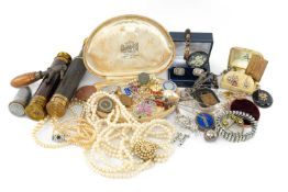 ASSORTED JEWELLERY & COLLECTABLES including cased simulated pearls, silver set jewellery, silver
