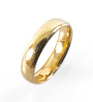 22CT GOLD WEDDING BAND, 5.7gms Provenance: private collection Ceredigion Comments: good overall,