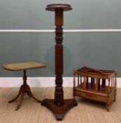 ASSORTED OCCASIONAL FURNITURE including, Victorian mahogany torchere, fluted column, 125 (h) x 38cms